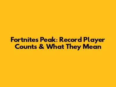 Fortnite's Peak: Record Player Counts & What They Mean